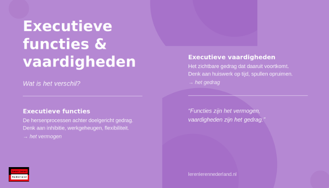 Executieve functies en vaardigheden: dit is het verschil
